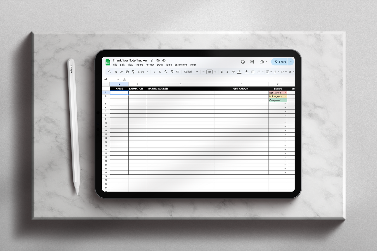 Thank You Note Tracker