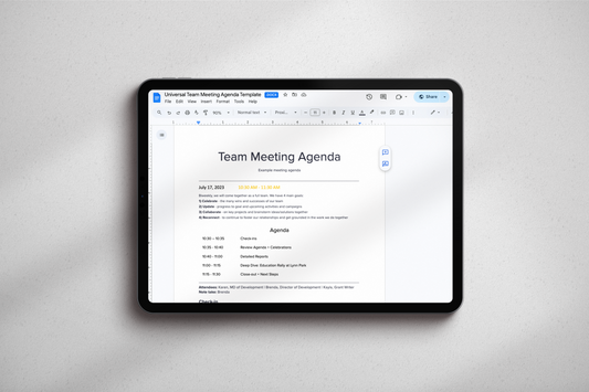 Universal Team Meeting Agenda